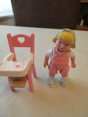 Buy Fisher Price Vintage 1993 Pink Highchair And Little Girl • 9.99£