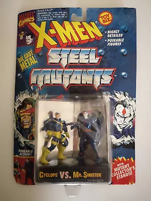 Buy Toy Biz Marvel X-MEN STEEL MUTANTS Die-cast Figures CYCLOPS VS MR SINISTER 1994 • 8.99£