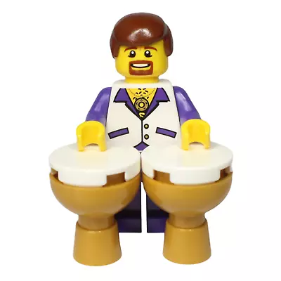 Buy LEGO City Minifigure Musician Percussionist With Bongo Drums Bongos Music Band • 4.99£