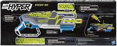 Buy Nerf Hyper Siege-50 Pump Action Blaster & 40x Rounds New Kids Xmas Toy Gun Gift • 59.99£