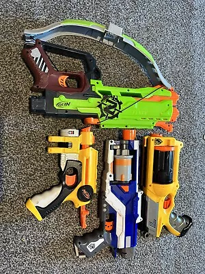 Buy 3 Nerf Guns And 1 Crossbow N Strike Elite Pump Action Toys • 26.99£