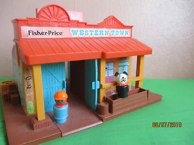 Buy 2 Figure Western Town Saloon Fisher Price Vintage Toy 1970s Wild West Setting • 24.99£