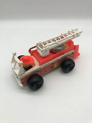 Buy Vintage Fisher Price Fire Engine 720 Pullalong 1968 With Bell & Nodding Driver • 7.99£