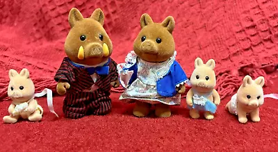 Buy Sylvanian Families | The Truffle Wild Boar Family With Triplets | Vintage 1990s • 29.50£