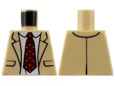 Buy LEGO 973pb4930 Torso Suit Jacket, White Shirt, Dark Red Tie With Squares Pattern • 2.06£