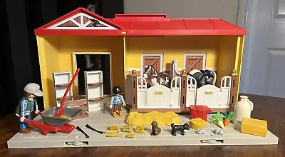 Buy PLAYMOBIL HORSE STABLE 5348 TAKE ALONG HORSE STABLE Incomplete But Main Pieces • 20£