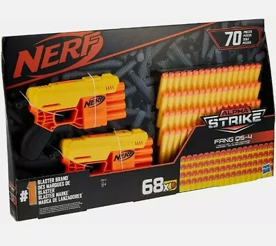 Buy Nerf Alpha Strike Fang QS-4 70 Pieces Blaster Brand Superset Hasbro Dart Gun • 19.99£
