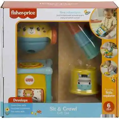 Buy Fisher-Price Sit & Crawl Gift Set Baby Toys Stacking Cups & Rolypoly Car NEW! UK • 21.99£