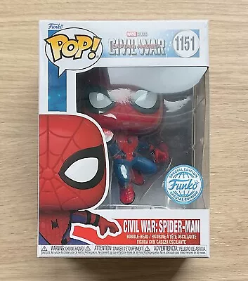 Buy Funko Pop Marvel Captain America Civil War Spider-Man #1151 + Free Protector • 29.99£