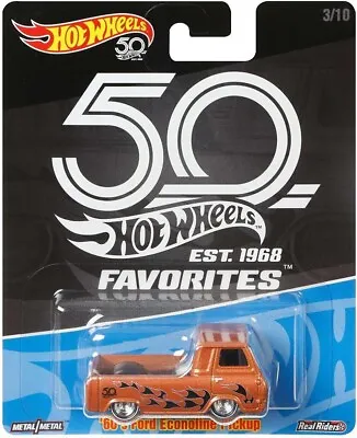 Buy NEW Hot Wheels Premium '60s Ford Econoline Pickup 50th Anniversary - Real Riders • 7.50£