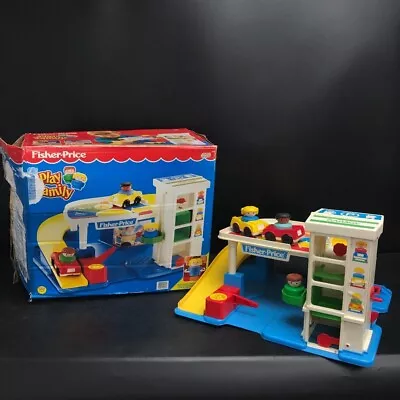 Buy Fisher Price Play Family Garage Set #2553 Vintage 1990 Kids Toy Boxed -CP • 7.99£