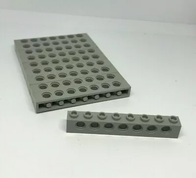 Buy LEGO Technic: 10x Brick 1 X 8 Hole - Ref 3702 Light Grey - Set 8880 8868 4483 • 5.16£