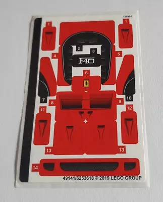 Buy LEGOÂ® Speed Champions Sticker (75890) Ferrari F40 Competition Sticker • 3.88£
