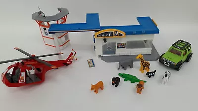 Buy Classic Playmobil Animal Rescue Helicopter And Service Station With Animals   • 9.99£