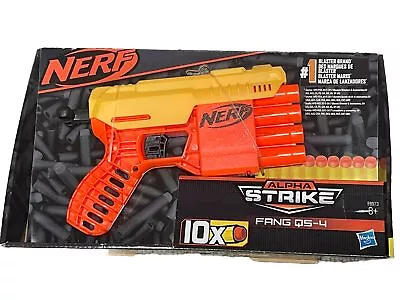 Buy Nerf Alpha Strike Fang QS-4 Foam Dart Blaster With 10 Darts Tactical Orange NEW • 9.99£