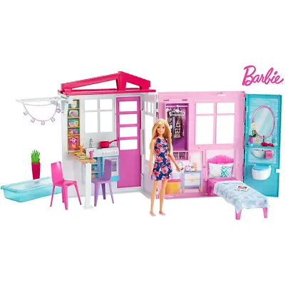 Buy Barbie Doll And Dollhouse Portable 1-Story Playset FXG55 • 39.99£