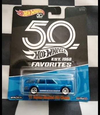Buy Hot Wheels Premium 50th Anniversary Favourites 71 Datsun Bluebird 510 Wagon 5/10 • 12£