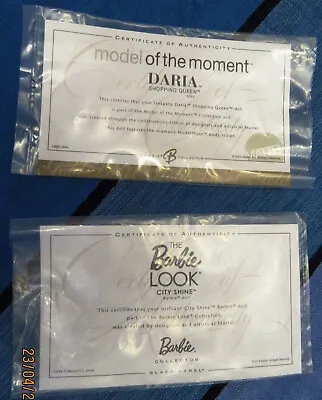 Buy MODEL OF THE MOMENT DARIA Or THE LOOK COA BARBIE COA Certificate Of Authenticity • 3.09£