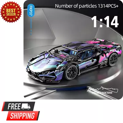 Buy Technic Lamborghini Supercar Model Race Car Building Set -Vibrant Multi Coloured • 27.97£