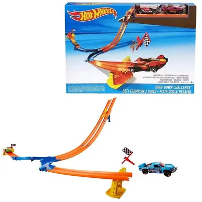 Buy Hot Wheels  Drop Down Challenge Race Set With 2 Cars Brand New • 18.99£