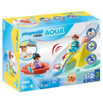 Buy Playmobil 1.2.3 AQUA 70635 Island With Water Slide Kids Playset Age 18m To 4yrs • 23.09£