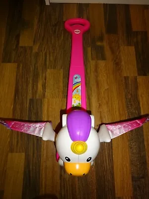 Buy Fisherprice Push And Flutter Pink Unicorn Walker Toy Excellent Condition • 2£