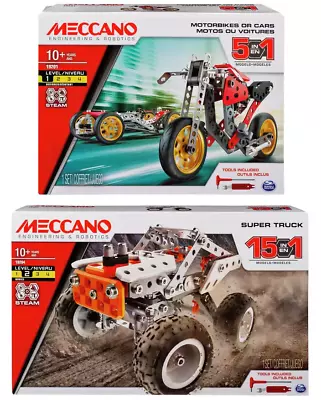 Buy Meccano Bundle, Mecano Super Track And Motorbike, Meccano 15 And 5 Model Bundle • 25.95£