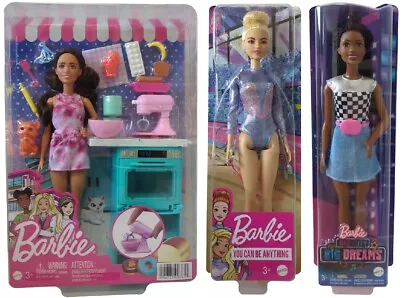 Buy Mattel Barbie Doll HCD44 Bakery GTN65 Gymnastics GXT04 Fashion Accessories (Selection) • 24.18£