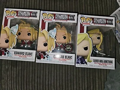 Buy  Funko Pop Animation F.M.A X 3 Edward Elric 1176 Chase & Standard & Olivier 1178 • 28£
