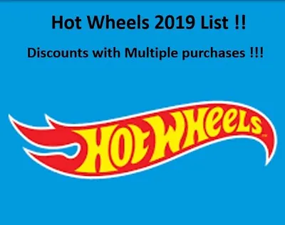 Buy Hot Wheels HW 2019 List - Pick And Choose - Short Cards - New ! UPDATED LIST ! • 4.50£