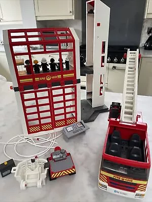 Buy Playmobil Fire Station With Extention Engine Pump Playworn Fire Truck Figures • 25£