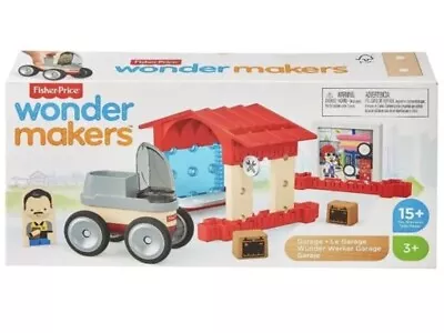 Buy Wonder Maker Garage Building Set Fisher-Price Blocks Car Mechanic 15 Pieces • 5.95£