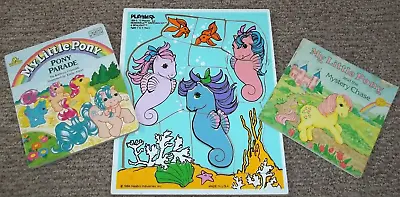 Buy Vntg 1984 My Little Pony Seawinkle Wavedancer & Sealight Playskool Puzzle &Books • 12.31£