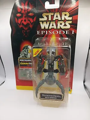 Buy Destroyer Droid Battle Damaged Episode 1 Commtech 3.75  Star Wars Sealed Hasbro • 8£