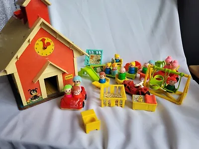Buy Vintage 1970s Fisher Price Play Family School + Accessories Huge Lot • 30£