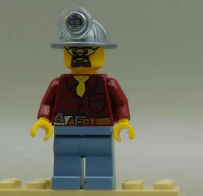 Buy LEGO City Minifigure, Miner, Flannel Shirt, Headlamp Helmet CTY0309 • 6£