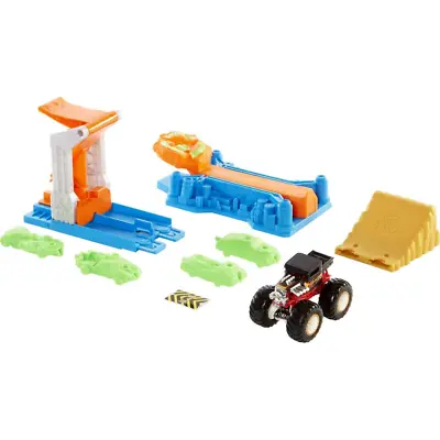 Buy Hot Wheels Monster Trucks Launch & Bash Play Set With Launcher & 4 Crushed Cars • 19.99£