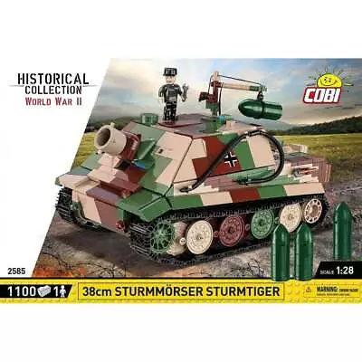 Buy Cobi 2585 1:28 WWII 38cm Sturmmorser Sturmtiger Military Construction Kit 1100pc • 74.95£