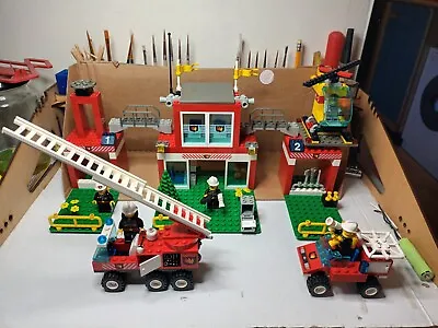 Buy Lego 6554 Fire Station Truck Car Rescue Helicopter Buildings Firemen Figures • 15£