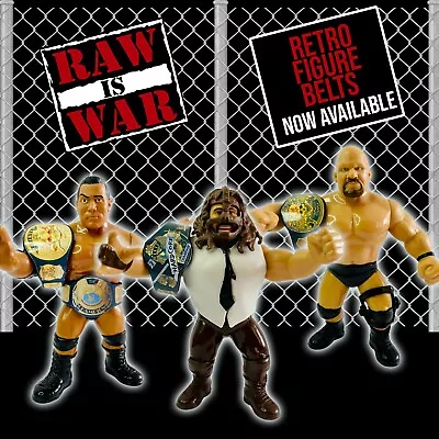 Buy Custom Retro Wrestling Figure Belts Mattel/Hasbro WWE WWF NJPW ROH AEW • 3.49£