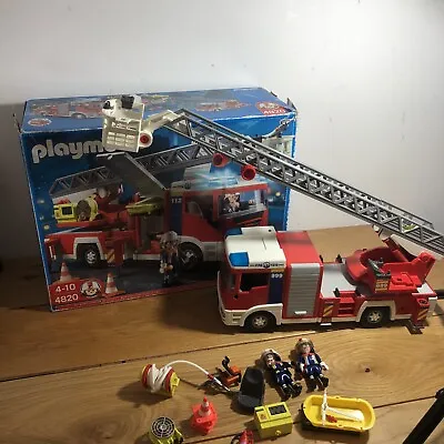 Buy PLAYMOBIL FIRE ENGINE 4820 With Lights Ladder Unit 2 Firefighters Boxed. • 25.99£