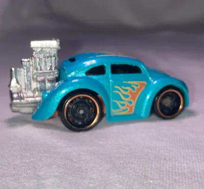 Buy Hot Wheels VW Beetle Volkswagen Turquoise Big Engine Flame Decals See Photo Nice • 4.20£