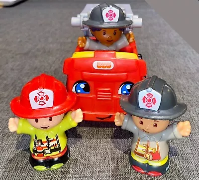 Buy Fisher Price Little People Fire Engine & 3x Firefighters • 12.99£