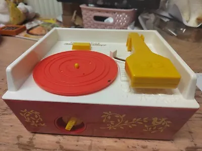 Buy Fisher Price Vintage Music Box/record Player,1971,wind Up,3 Plastic Records • 25£