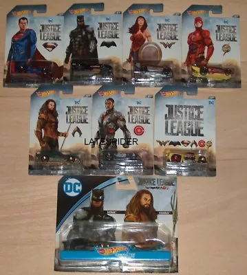 Buy 9x DC Justice League Hot Wheels Full Set 7 The Flash Batman Aquaman Wonder Woman • 25.99£