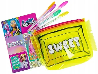 Buy Barbie Movie Filled SWEET Pencil Case FIVE Gel Pens & Stickers Girls School Set • 7.49£