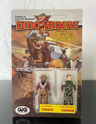 Buy Vintage Dino Riders Figure 2 Pack GUNNER & TERMITE Unpunched MOC Card GiGi 80’s • 44.99£
