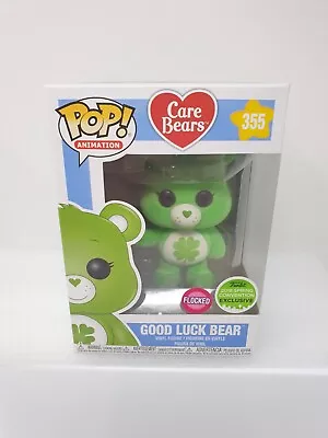 Buy Good Luck Bear FLOCKED 355 Care Bears Animation Funko Pop Vinyl 18 Spring Con Ex • 25.99£