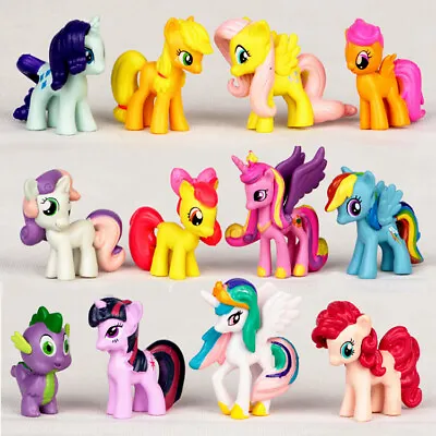 Buy My Little Pony Figures Toys Mini Unicorn Fluttershy Rainbow Dash 12PC Bundle Set • 6.99£