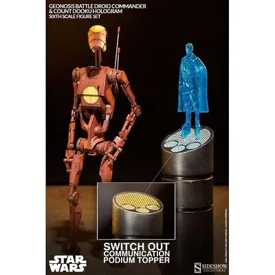 Buy Sideshow Star Wars 1/6 Geonosis Battle Droid Commander, Count Dooku Hologram • 385£